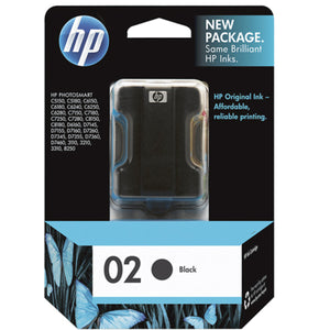 HP 02 (C8721WN) Black Original Inkjet Cartridge - Cartouches Certifiées