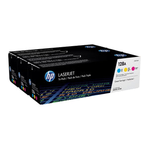 HP CF371AM (128A) 3 Pack Color Original Toner Cartridge - Cartouches Certifiées