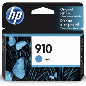 HP 910 (3YL58AN) Cyan Original Inkjet Cartridge - Cartouches Certifiées