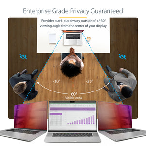 StarTech.com 142MG-PRIVACY-SCREEN filtre anti-reflets pour écran et filtre de confidentialité 35,6 cm (14") Netbook Filtre de confidentialité sans bords pour ordinateur - Image 8