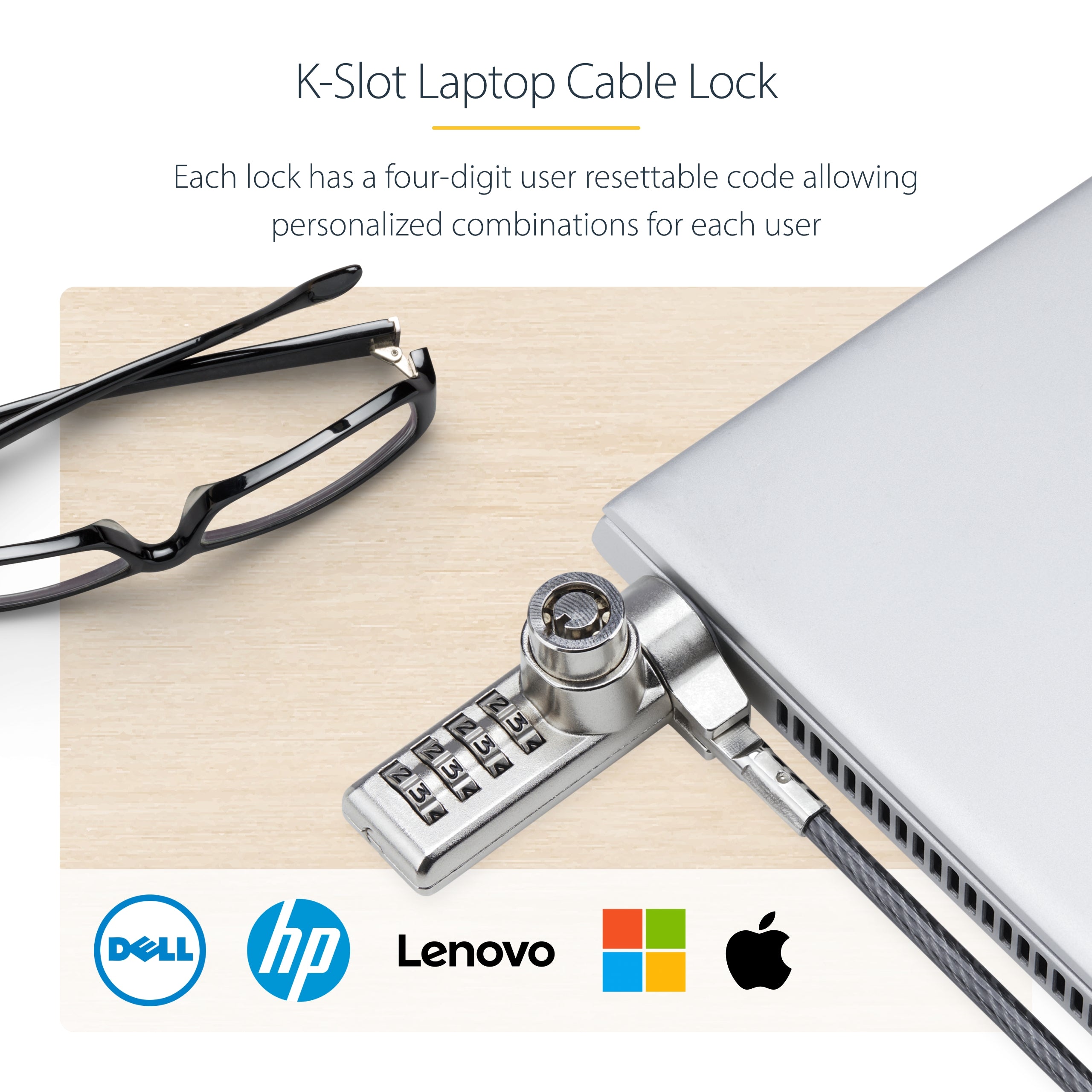 StarTech.com DUALKA10-LAPTOP-LOCK câble antivol Noir, Acier - Image 11