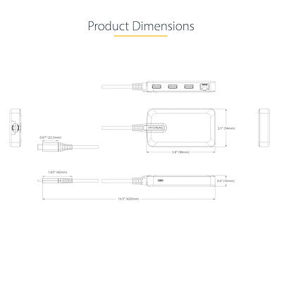 StarTech.com 5G3AGBB-USB-C-HUB station d'accueil Avec fil USB 3.2 Gen 1 (3.1 Gen 1) Type-C Gris - Image 8