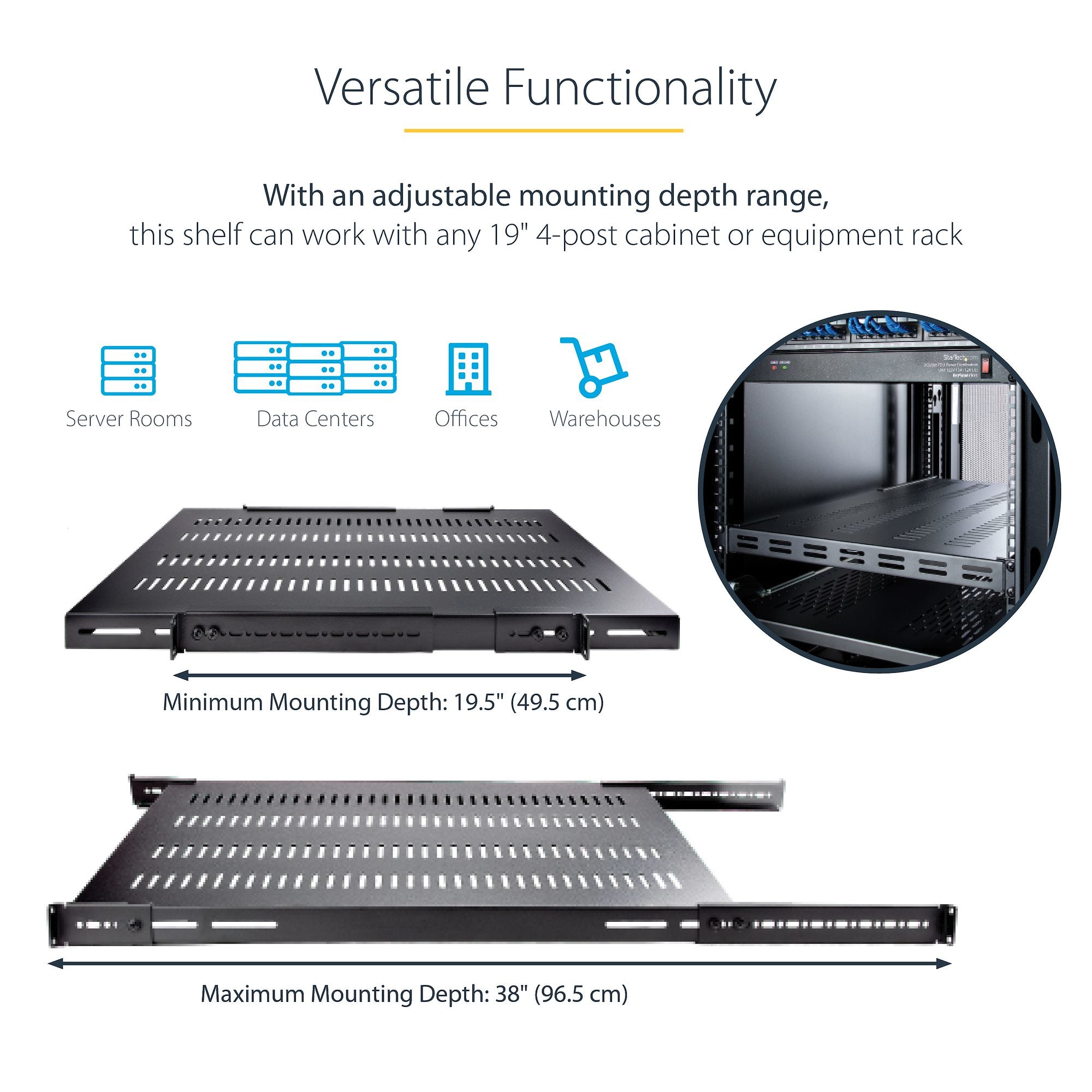 StarTech.com ADJSHELFHDV accessoire de racks Etagère ajustable - Image 11