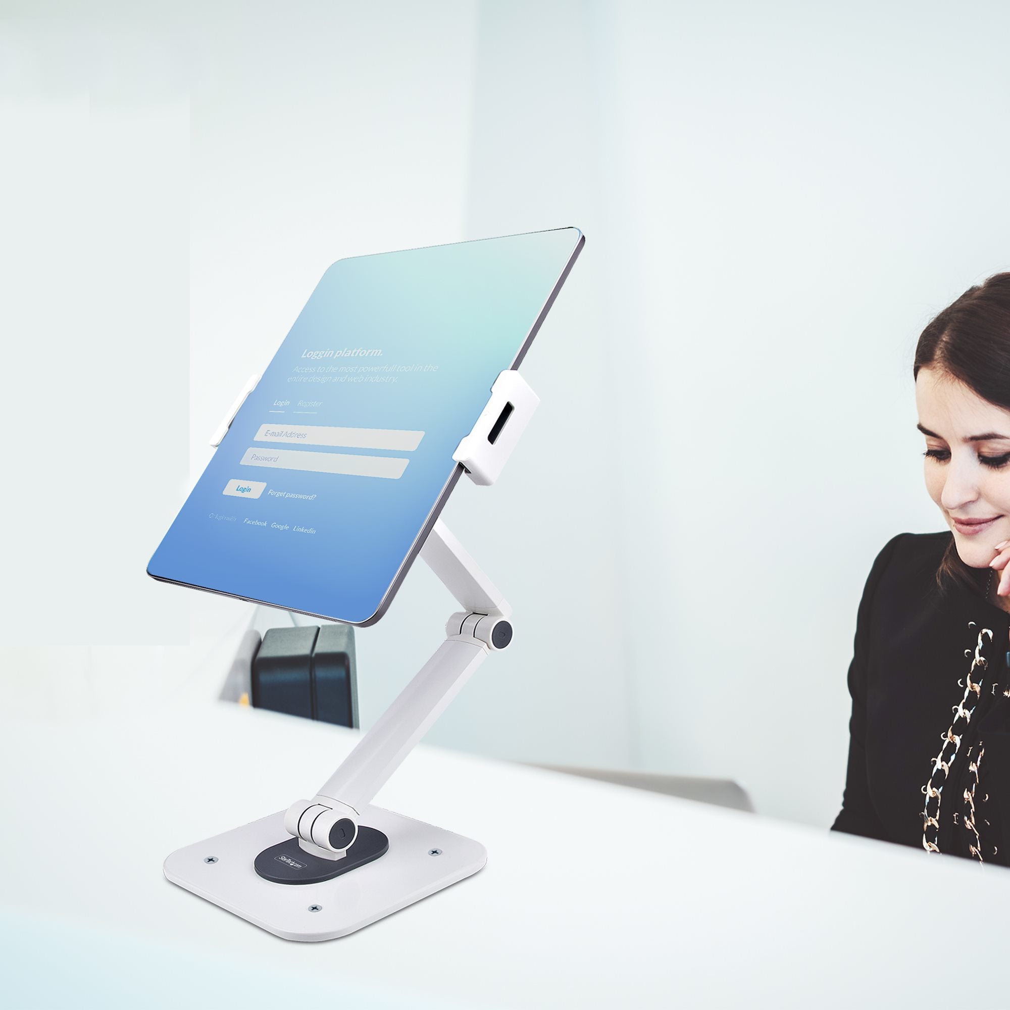 StarTech.com ADJ-TABLET-STAND-W chariot et support multimédia Blanc - Image 9