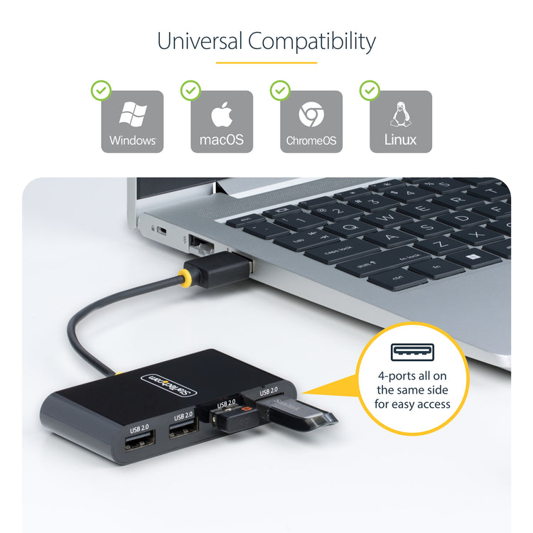 StarTech.com ST4200MINI2-USB-HUB hub & concentrateur 480 Mbit/s Noir - Image 11