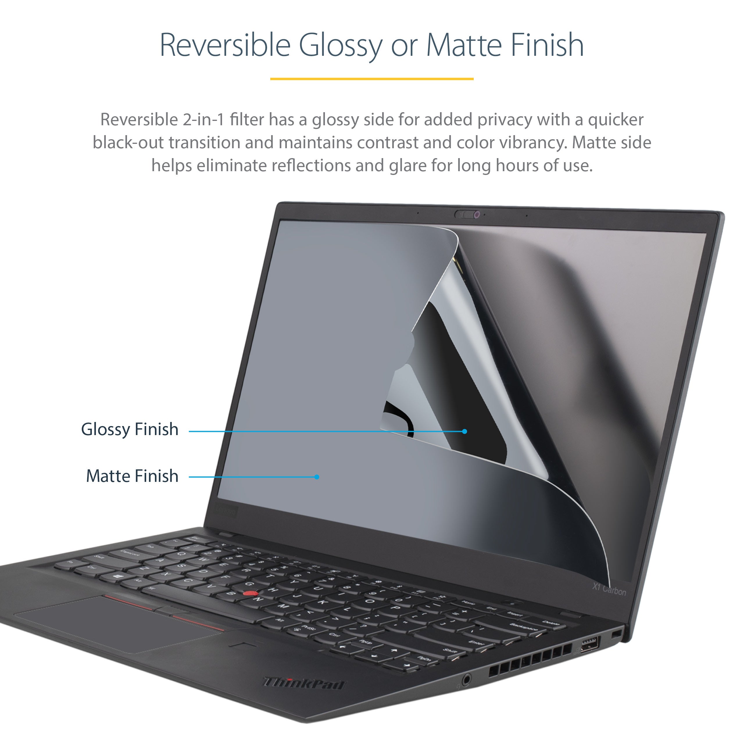 StarTech.com 133L-PRIVACY-SCREEN filtre anti-reflets pour écran et filtre de confidentialité 33,8 cm (13.3") Ordinateur portable Filtre de confidentialité sans bords pour ordinateur - Image 10