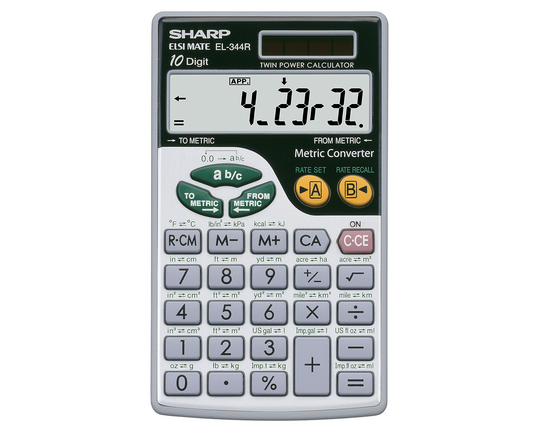 SHARP EL344R Calculatrice de Conversion Métrique Large à 10 chiffres