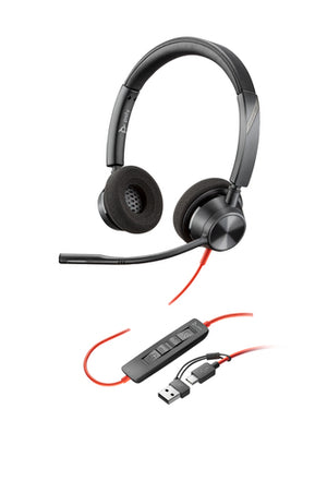 Poly Blackwire 3320 Stereo USB-C Headset +USB-C/A Adapter Avec fil Arceau Bureau/Centre d'appels USB Type-C Noir - Image 8