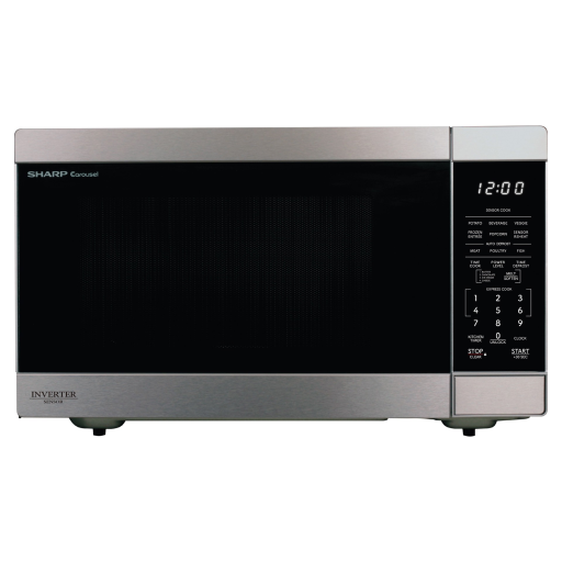 SHARP Four à Micro-ondes de Comptoir Carousel® avec Technologie Inverter 1,6 pi³ 1100 W Acier Inoxydable (SMC1664KSC)