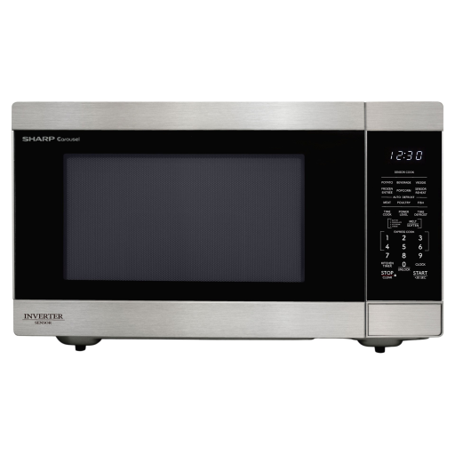SHARP Four à Micro-ondes de Comptoir Carousel® XL avec Technologie Inverter 2,2 pi³ 1200 W Acier inoxydable (SMC2264KSC)