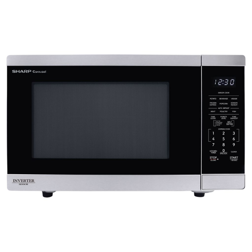 SHARP Four à Micro-ondes de Comptoir Carousel® avec Technologie Inverter 1,4 pi³ 1100 W Acier Inoxydable (SMC1464KSC)