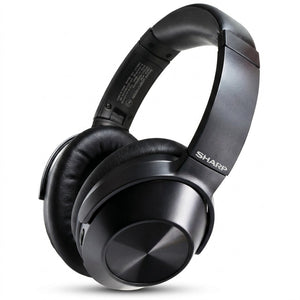 Sharp HP-60 over-ear wireless headphones in matte black with padded headband and earcups.