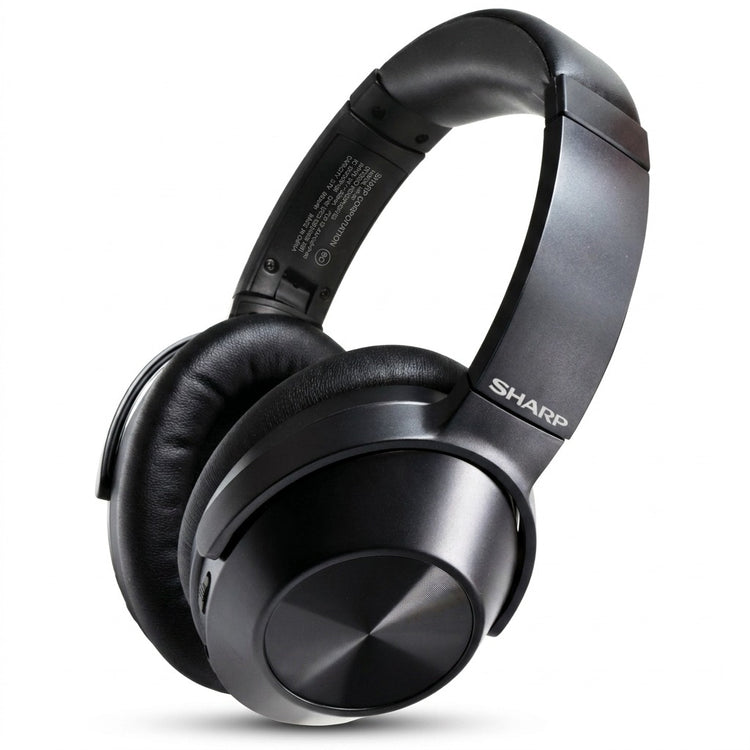 Sharp HP-60 over-ear wireless headphones in matte black with padded headband and earcups.