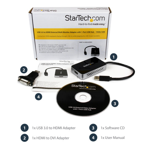 StarTech.com USB32HDEH adaptateur graphique USB 1920 x 1200 pixels Noir - Image 11