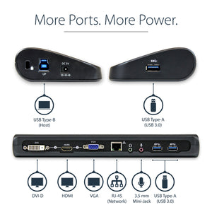 StarTech.com USB3SDOCKHDV station d'accueil Avec fil USB 3.2 Gen 1 (3.1 Gen 1) Type-B Noir - Image 9