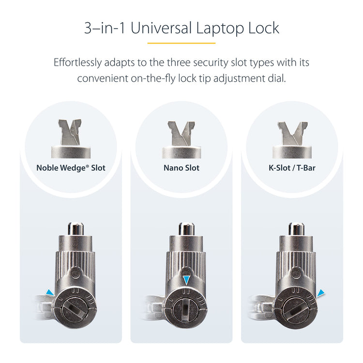 StarTech.com UNIVKMKO-LAPTOP-LOCK câble antivol Noir - Image 2