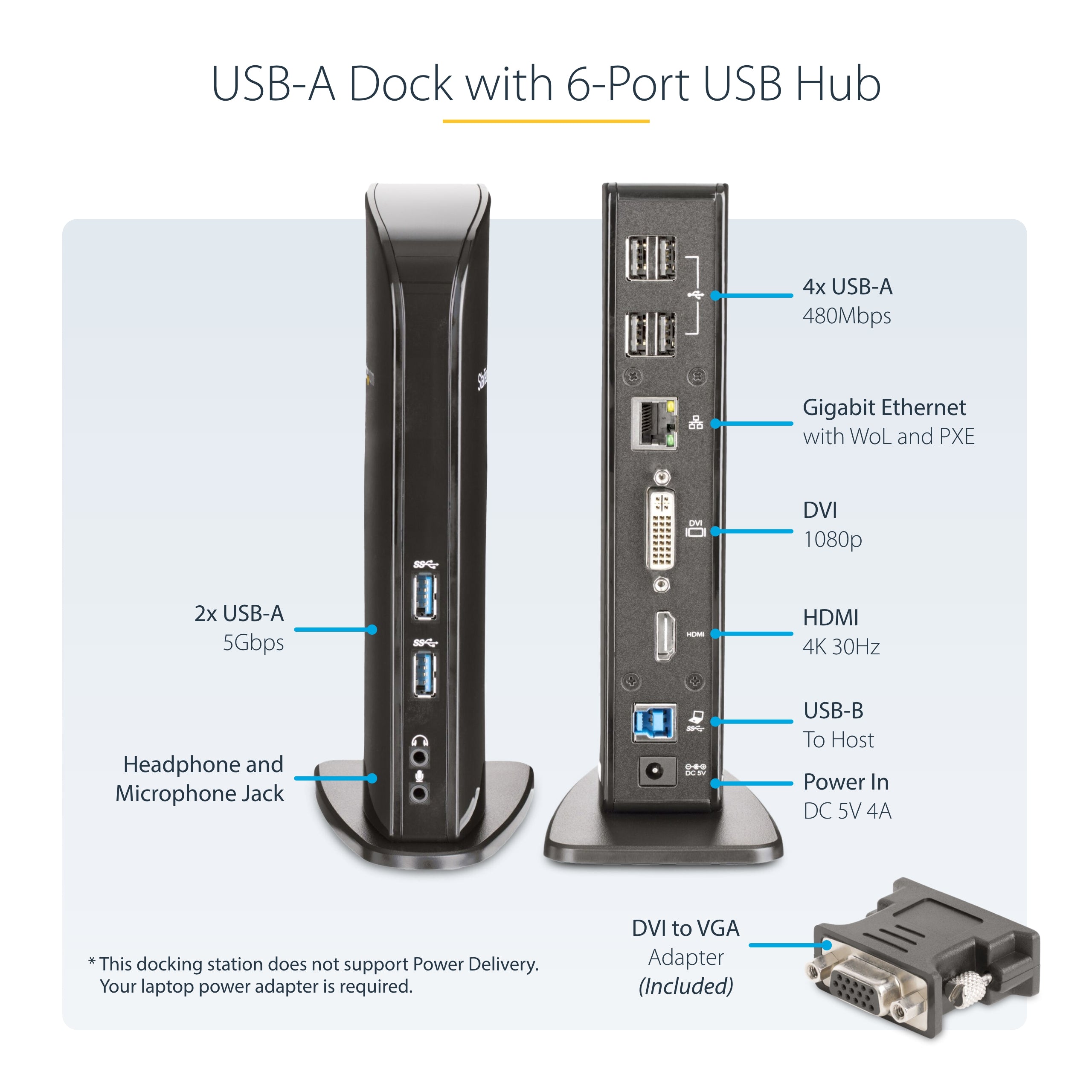StarTech.com USB3SDOCKHD station d'accueil Avec fil USB 3.2 Gen 1 (3.1 Gen 1) Type-B Noir - Image 10