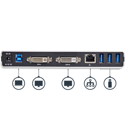 StarTech.com USB3SDOCKDD station d'accueil Avec fil USB 3.2 Gen 1 (3.1 Gen 1) Type-B Noir, Argent - Image 4