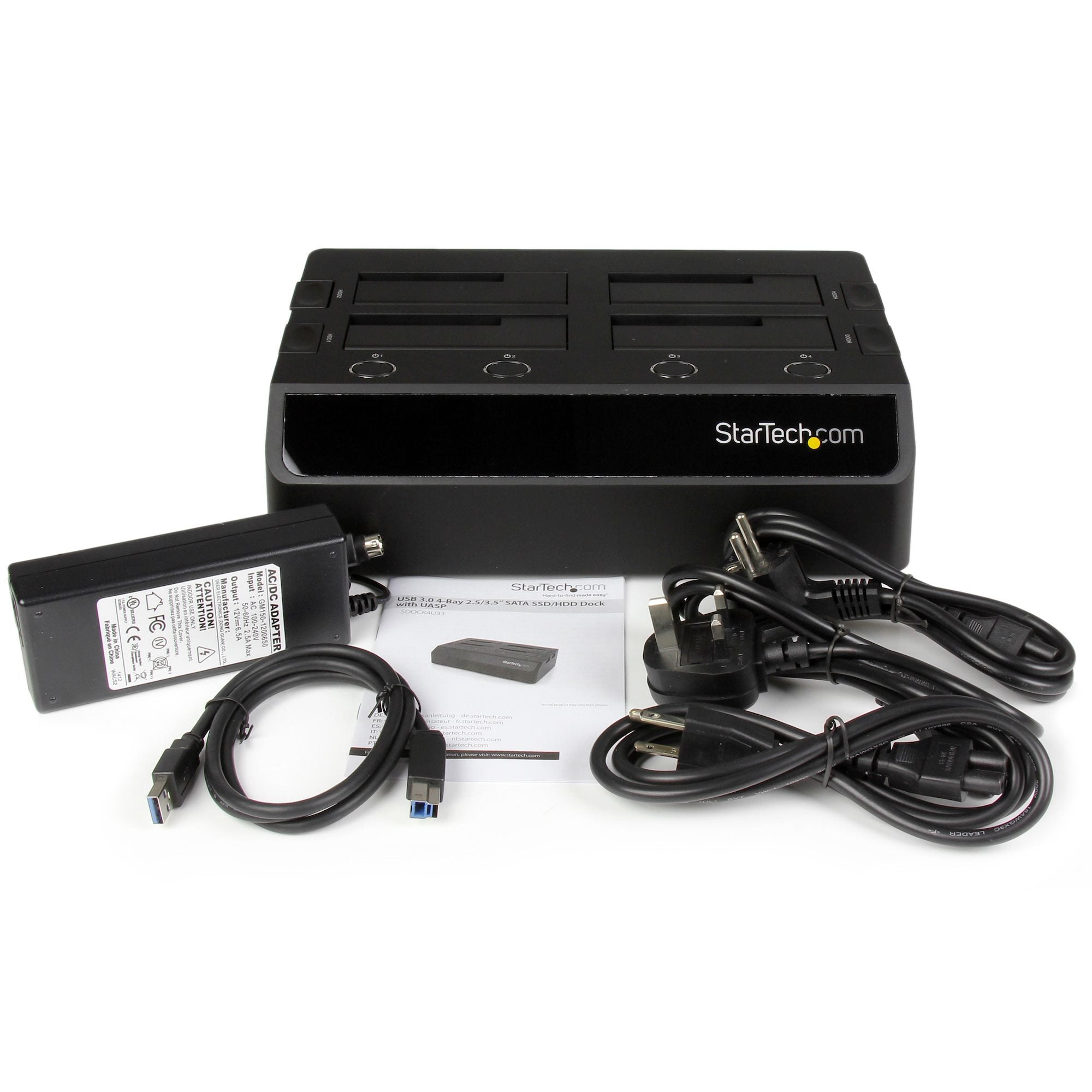 StarTech.com SDOCK4U33 Station d'accueil de disques de stockage USB 3.2 Gen 1 (3.1 Gen 1) Type-B Noir - Image 6