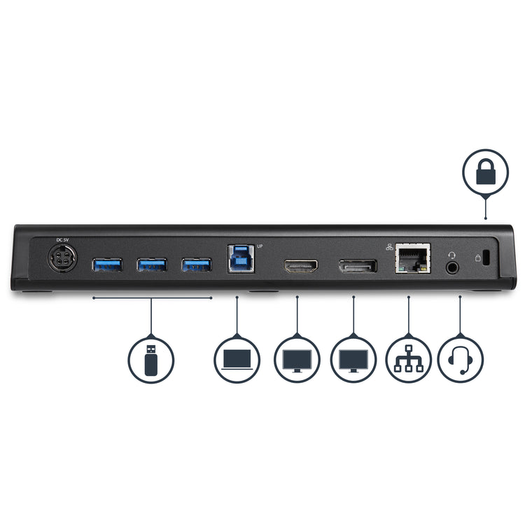 StarTech.com USB3DOCKHDPC station d'accueil Avec fil USB 3.2 Gen 1 (3.1 Gen 1) Type-B Noir - Image 6