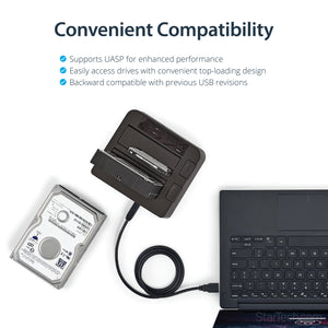 StarTech.com SDOCK2U313 Station d'accueil de disques de stockage USB 3.2 Gen 2 (3.1 Gen 2) Type micro-B Noir - Image 10