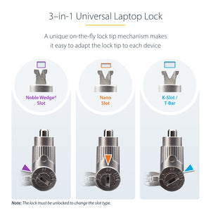 StarTech.com UNIVKA25-LAPTOP-LOCK câble antivol Noir 2 m - Image 15