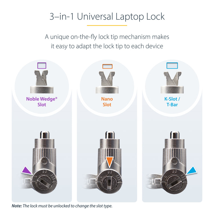 StarTech.com UNIVKA25-LAPTOP-LOCK câble antivol Noir 2 m - Image 15