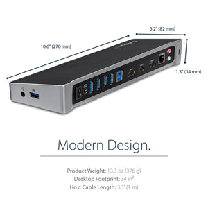 StarTech.com USB3DOCKH2DP station d'accueil Avec fil USB 3.2 Gen 1 (3.1 Gen 1) Type-A Noir, Argent - Image 12