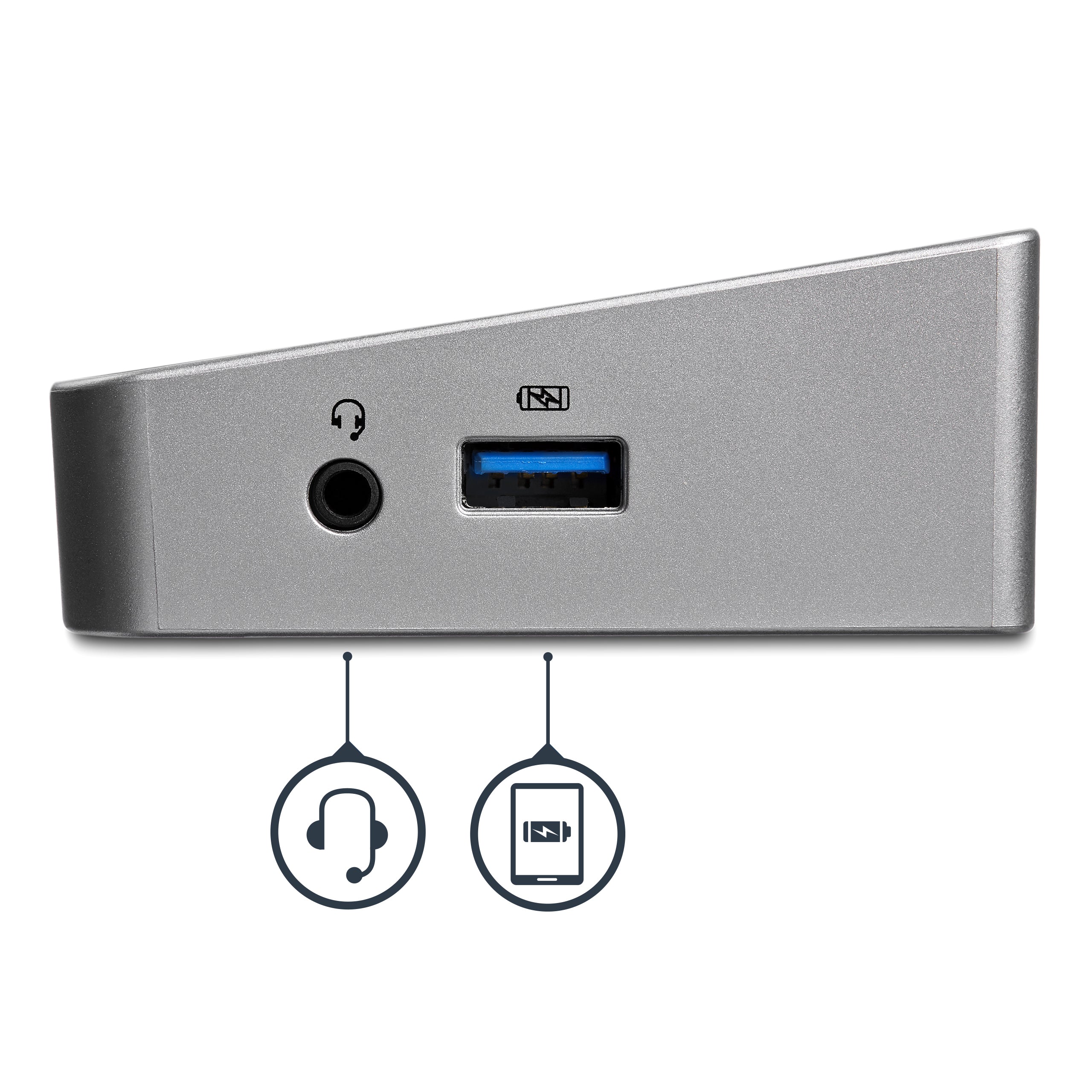 StarTech.com USB3DOCKH2DP station d'accueil Avec fil USB 3.2 Gen 1 (3.1 Gen 1) Type-A Noir, Argent - Image 3