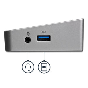 StarTech.com USB3DOCKH2DP station d'accueil Avec fil USB 3.2 Gen 1 (3.1 Gen 1) Type-A Noir, Argent - Image 3