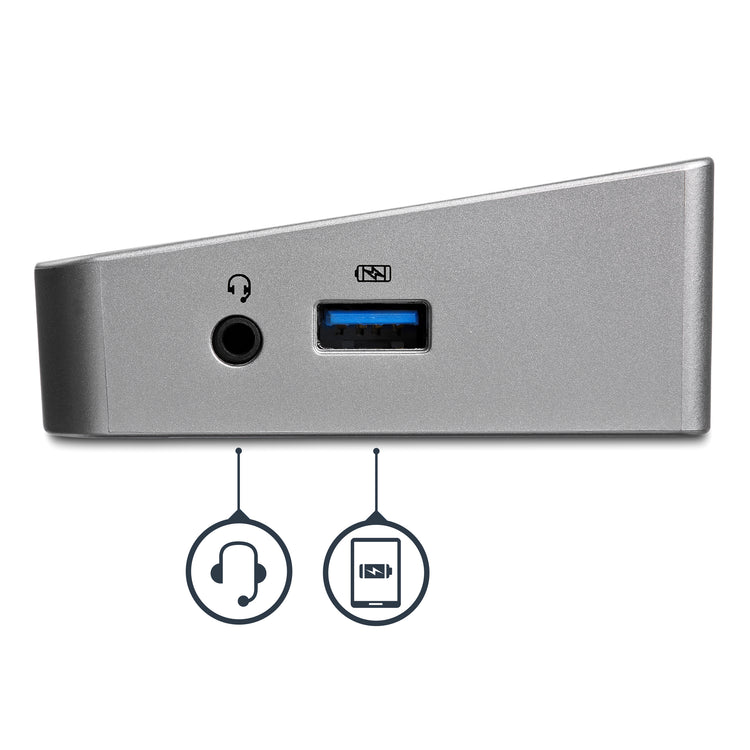 StarTech.com USB3DOCKH2DP station d'accueil Avec fil USB 3.2 Gen 1 (3.1 Gen 1) Type-A Noir, Argent - Image 3