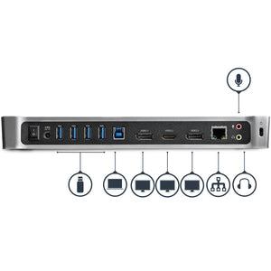StarTech.com USB3DOCKH2DP station d'accueil Avec fil USB 3.2 Gen 1 (3.1 Gen 1) Type-A Noir, Argent - Image 4