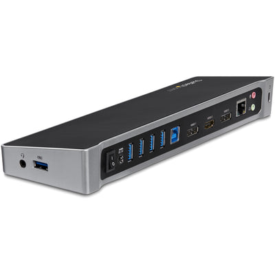 StarTech.com USB3DOCKH2DP station d'accueil Avec fil USB 3.2 Gen 1 (3.1 Gen 1) Type-A Noir, Argent - Image 1