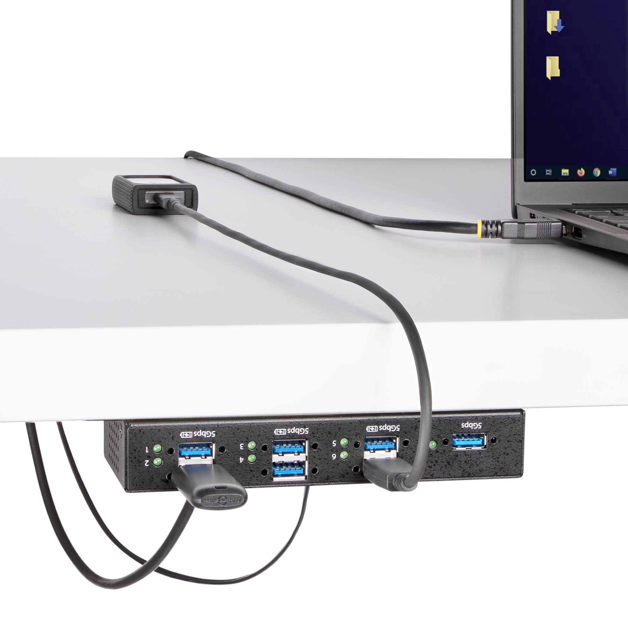 StarTech.com 5G7AINDRM-USB-A-HUB hub & concentrateur USB 3.2 Gen 1 (3.1 Gen 1) Type-B 5000 Mbit/s Noir - Image 10