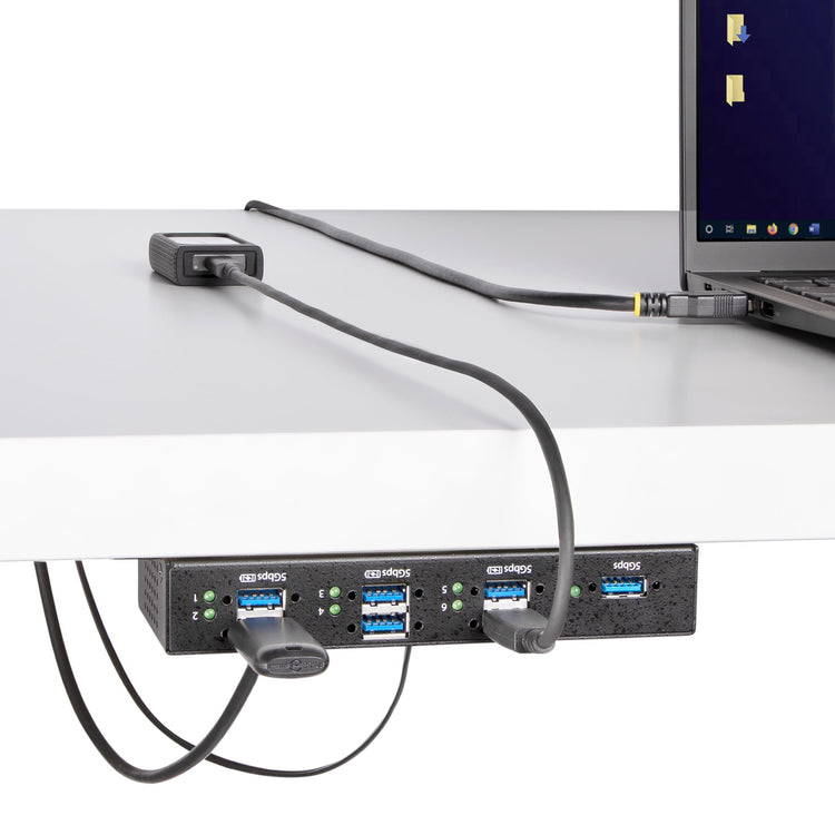StarTech.com 5G7AINDRM-USB-A-HUB hub & concentrateur USB 3.2 Gen 1 (3.1 Gen 1) Type-B 5000 Mbit/s Noir - Image 10