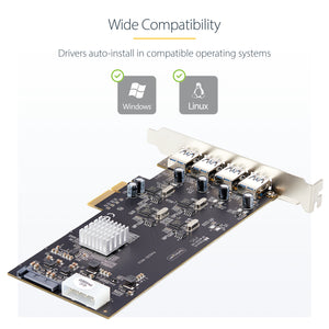 StarTech.com P5Q4A-USB-CARD carte et adaptateur d'interfaces Interne USB 3.2 Gen 1 (3.1 Gen 1) - Image 13