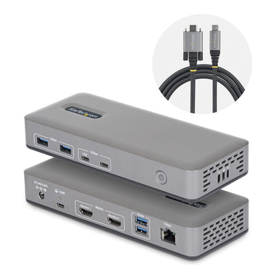 StarTech.com 196N-USBC-DOCK station d'accueil Avec fil USB 3.2 Gen 2 (3.1 Gen 2) Type-C Gris - Image 1