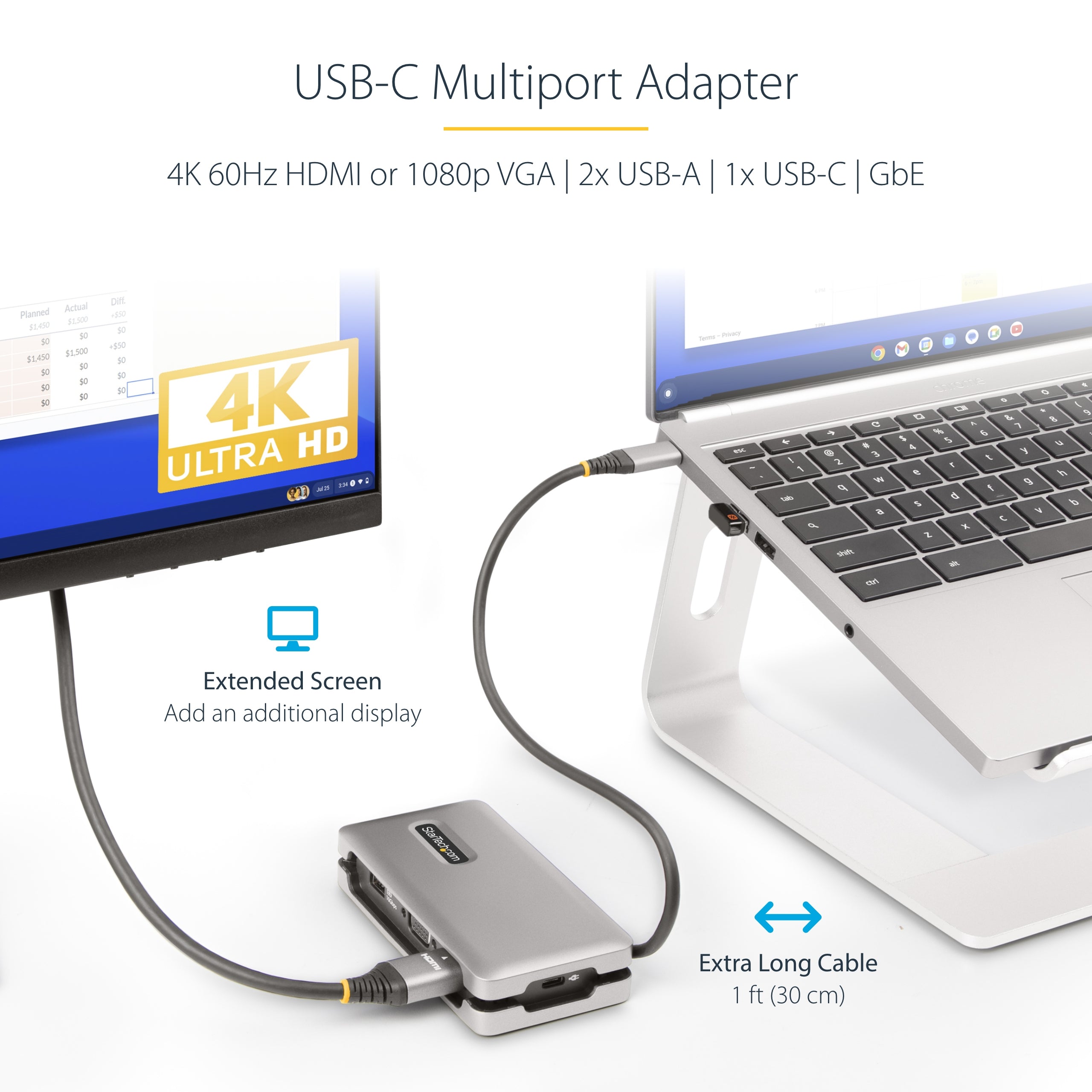 StarTech.com DKT31CVHPD3 station d'accueil Avec fil USB 3.2 Gen 2 (3.1 Gen 2) Type-C Gris - Image 14