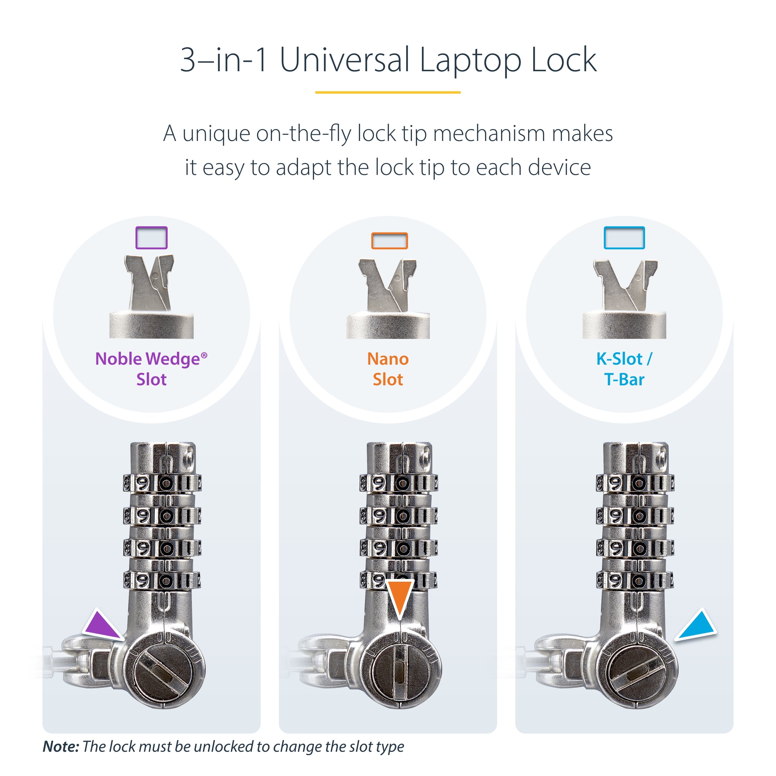 StarTech.com UNIVCS25-LAPTOP-LOCK câble antivol Noir, Argent - Image 16