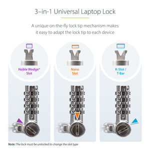 StarTech.com UNIVCS25-LAPTOP-LOCK câble antivol Noir, Argent - Image 16