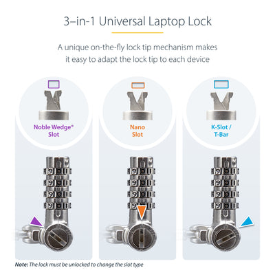 StarTech.com UNIVCS25-LAPTOP-LOCK câble antivol Noir, Argent - Image 16