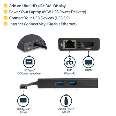 StarTech.com DKT30CHPD station d'accueil Avec fil USB 3.2 Gen 1 (3.1 Gen 1) Type-C Noir - Image 10