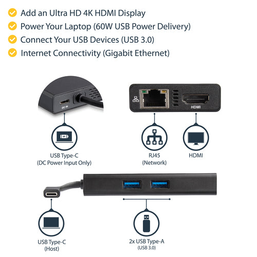 StarTech.com DKT30CHPD station d'accueil Avec fil USB 3.2 Gen 1 (3.1 Gen 1) Type-C Noir - Image 10