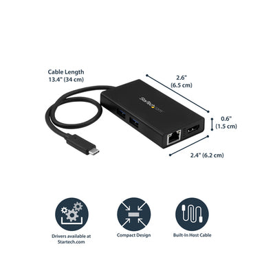 StarTech.com DKT30CHPD station d'accueil Avec fil USB 3.2 Gen 1 (3.1 Gen 1) Type-C Noir - Image 12