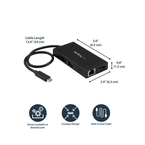 StarTech.com DKT30CHPD station d'accueil Avec fil USB 3.2 Gen 1 (3.1 Gen 1) Type-C Noir - Image 12