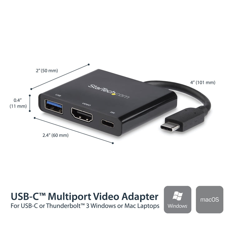 StarTech.com CDP2HDUACP station d'accueil Avec fil USB 3.2 Gen 1 (3.1 Gen 1) Type-C Noir - Image 2