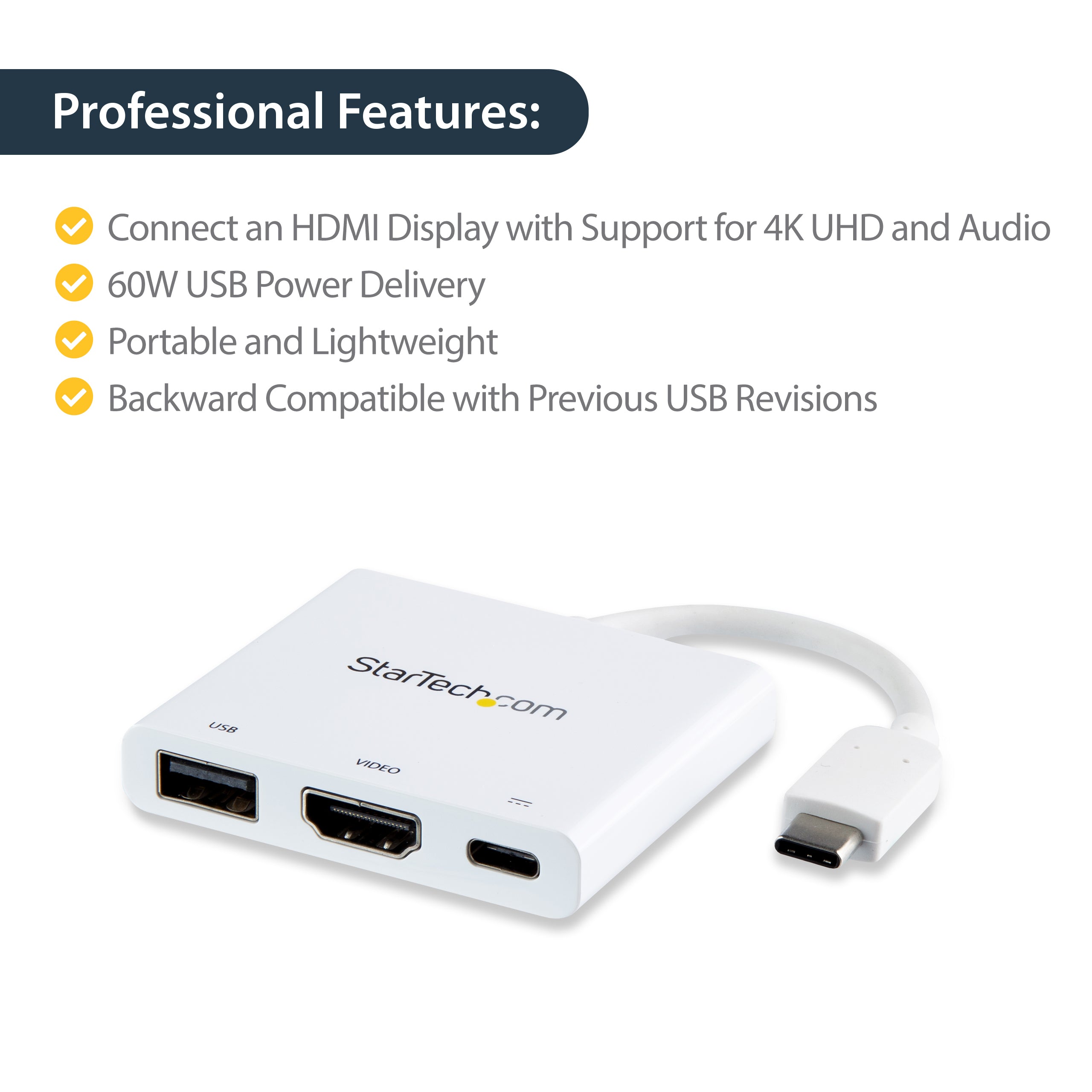 StarTech.com CDP2HDUACPW station d'accueil Avec fil USB 3.2 Gen 1 (3.1 Gen 1) Type-C - Image 11