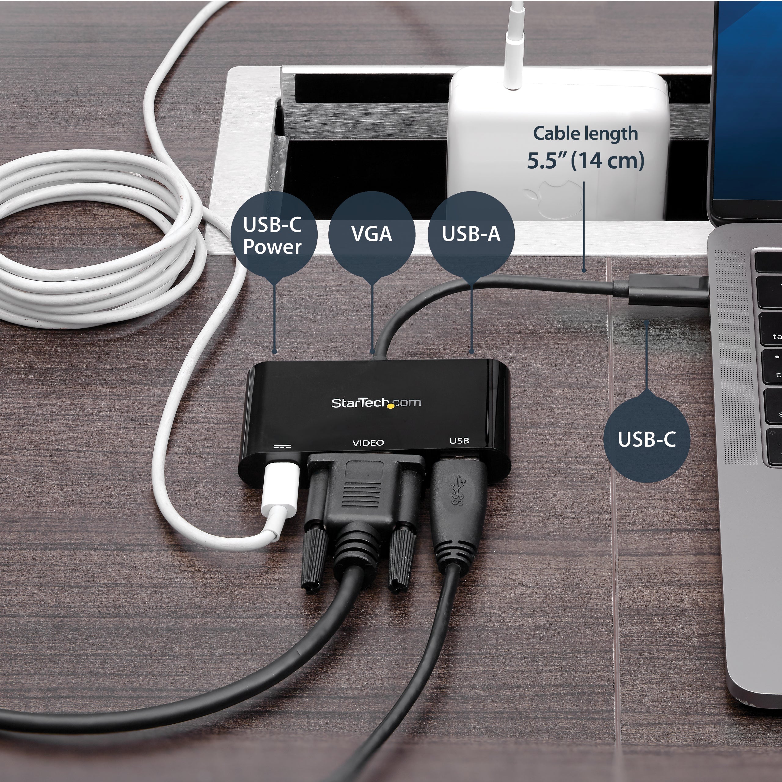 StarTech.com CDP2VGAUACP station d'accueil Avec fil USB 3.2 Gen 1 (3.1 Gen 1) Type-C Noir - Image 8
