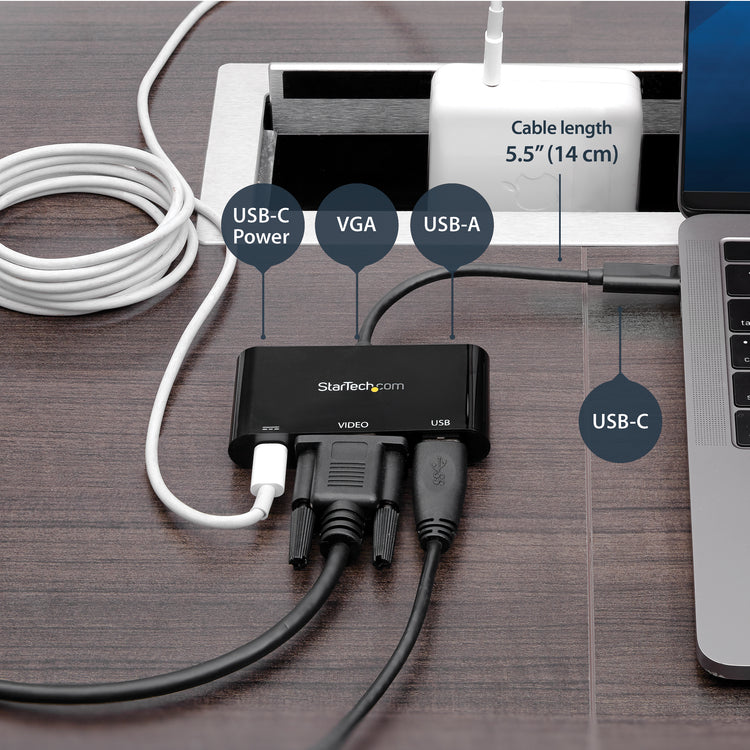 StarTech.com CDP2VGAUACP station d'accueil Avec fil USB 3.2 Gen 1 (3.1 Gen 1) Type-C Noir - Image 8