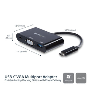 StarTech.com CDP2VGAUACP station d'accueil Avec fil USB 3.2 Gen 1 (3.1 Gen 1) Type-C Noir - Image 2